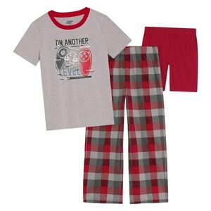 Lands' End Youth 3-piece‎ Gamer Pajama Set Red/Gray X-Small 5/6 New with Tags!